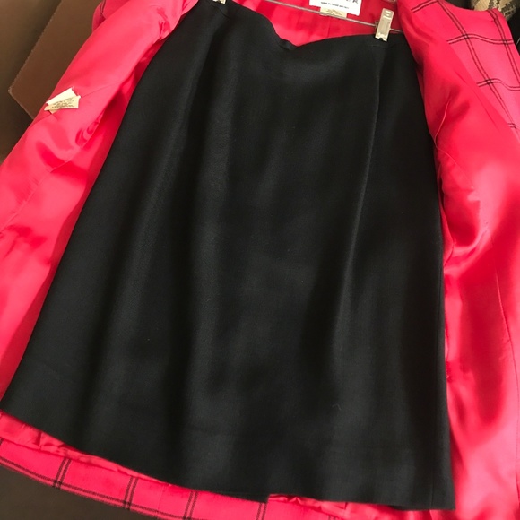 JAEGAR 2PC SUIT Red Linen Blend Jacket+ Skirt 4EUC - Picture 3 of 8